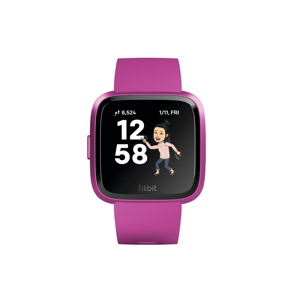 slide 7 of 7, Fitbit Versa Lite Smartwatch with Small & Large Band - Mulberry, 1 ct