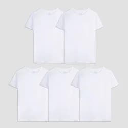 Fruit of the Loom Boys' 5pk Crew T-Shirt - White XS: Moisture Wicking, Breathable, Short Sleeve