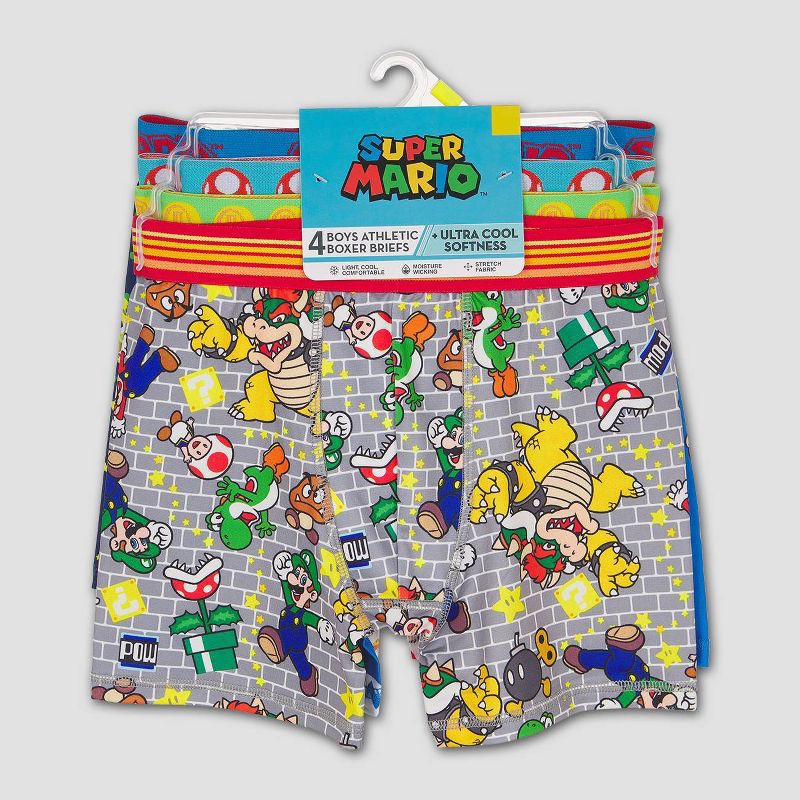 slide 2 of 2, Boys' Super Mario 4pk Underwear - 8, 4 ct