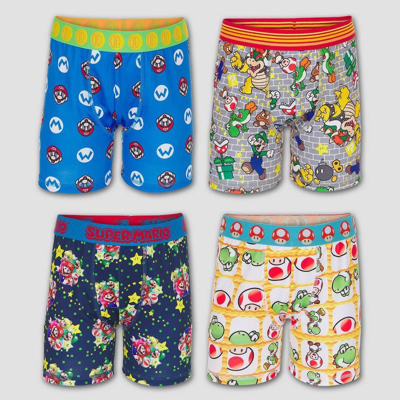 slide 1 of 2, Boys' Super Mario 4pk Underwear - 8, 4 ct