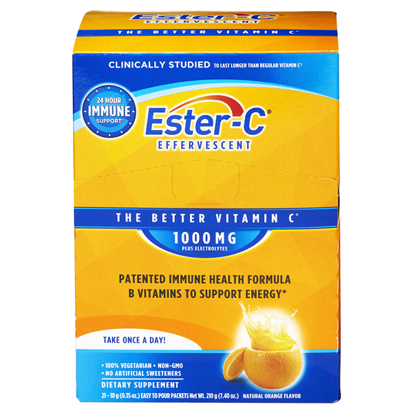 slide 1 of 2, Ester-C Effervescent Immune Health Formula Packets 1000 mg, 21 ct ; 0.35 oz