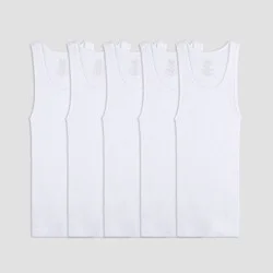 Fruit of the Loom Boys' 5pk Tank Top A-Shirt - White M