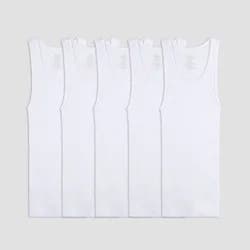 Fruit of the Loom Boys' 5pk Tank Top A-Shirt - White M
