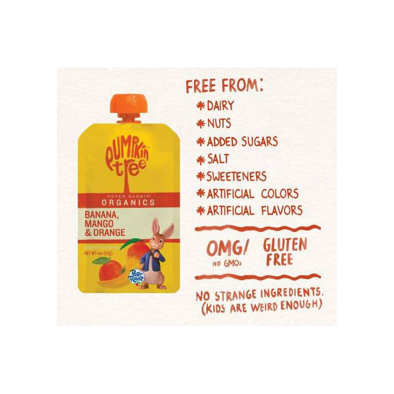 slide 7 of 7, Peter Rabbit Organics Pumpkin Tree Banana Mango & Orange Baby Food Pouch - 4oz, 4 oz
