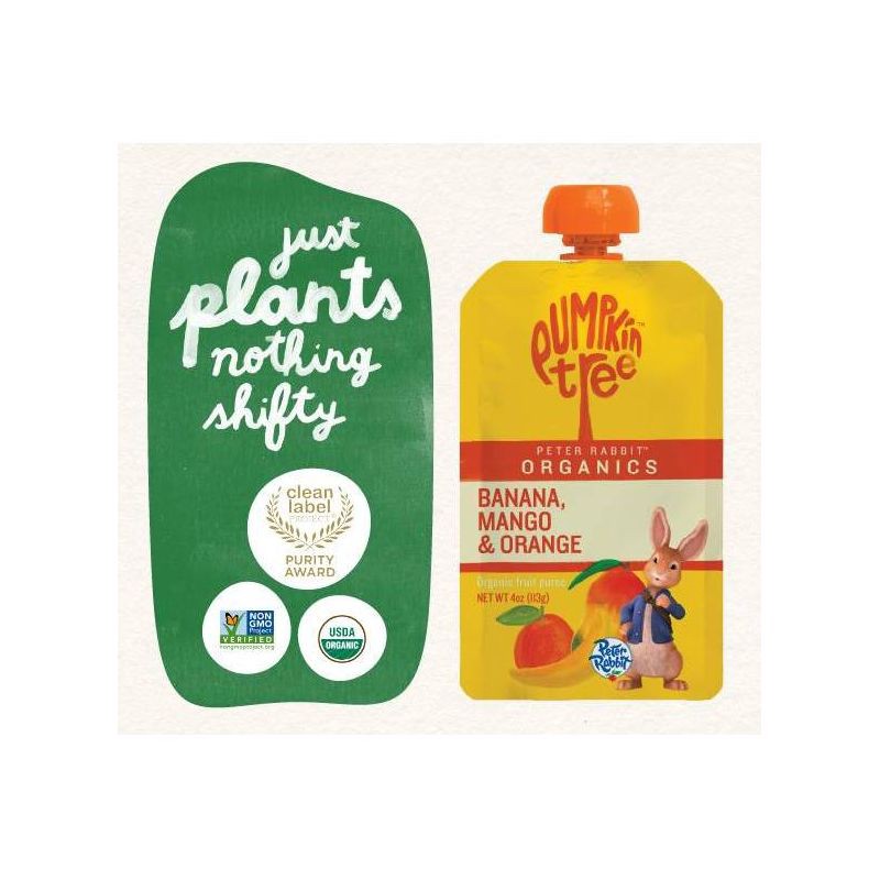 slide 2 of 7, Peter Rabbit Organics Pumpkin Tree Banana Mango & Orange Baby Food Pouch - 4oz, 4 oz