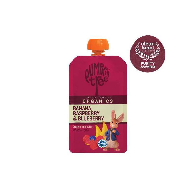 slide 3 of 7, Peter Rabbit Organics Pumpkin Tree Banana Raspberry & Blueberry Baby Food Pouch - 4oz, 4 oz
