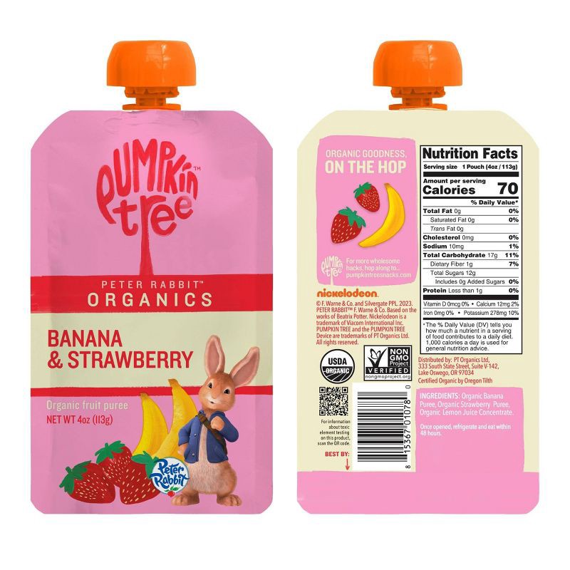 slide 3 of 4, Peter Rabbit Organics Banana & Strawberry - 4oz, 4 oz