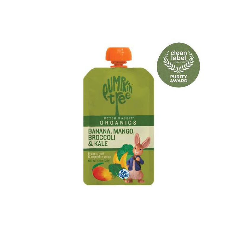 slide 7 of 7, Peter Rabbit Organics Pumpkin Tree Banana Mango Broccoli & Kale Baby Food Pouch - 4.4oz, 4.4 oz