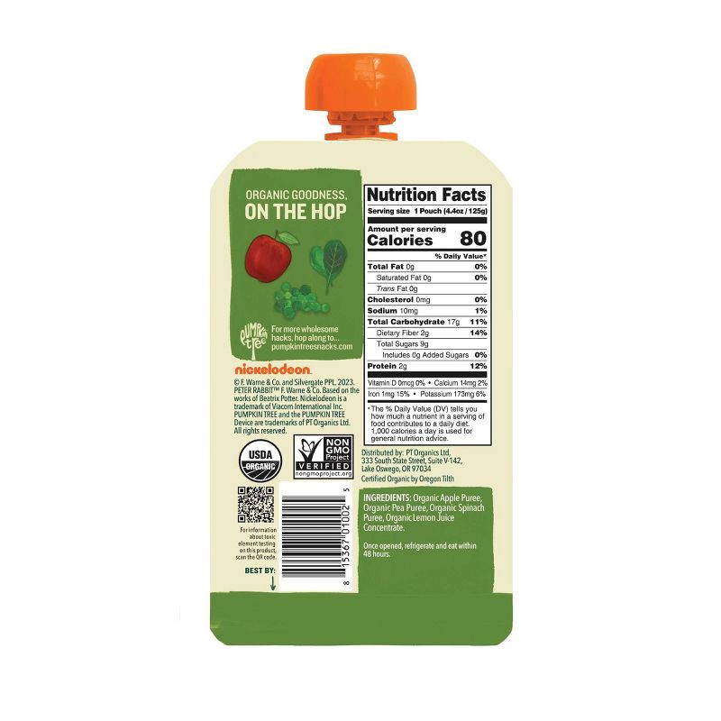 slide 2 of 7, Peter Rabbit Organics Pumpkin Tree Apple Pea & Spinach Baby Food Pouch - 4.4oz, 4.4 oz