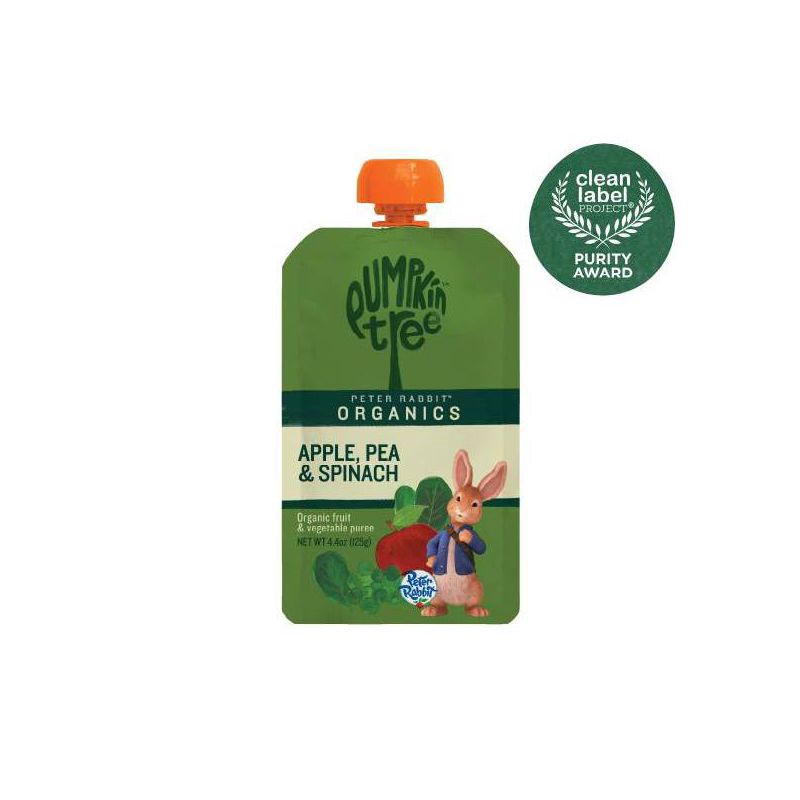 slide 7 of 7, Peter Rabbit Organics Pumpkin Tree Apple Pea & Spinach Baby Food Pouch - 4.4oz, 4.4 oz