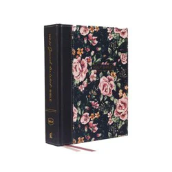 Harper Christian NKJV, Journal the Word Bible, Cloth Over Board, Gray Floral, Red Letter Edition, Comfort Print - by Thomas Nelson (Hardcover)