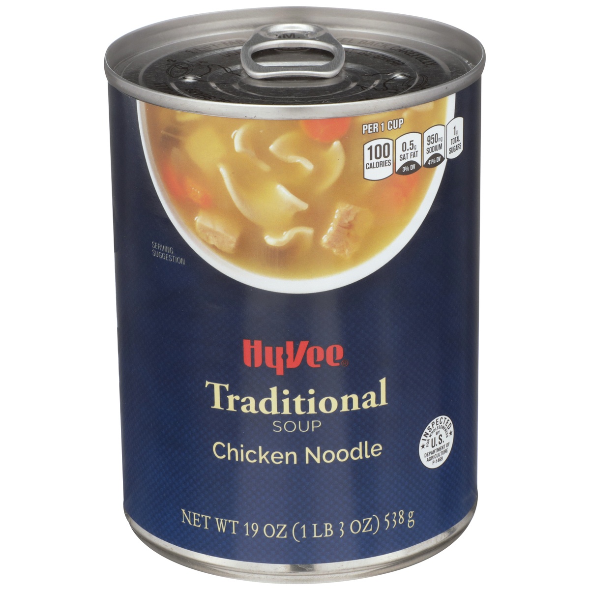 slide 1 of 1, Hy-vee Chicken Noodle Traditional Soup, 19 oz