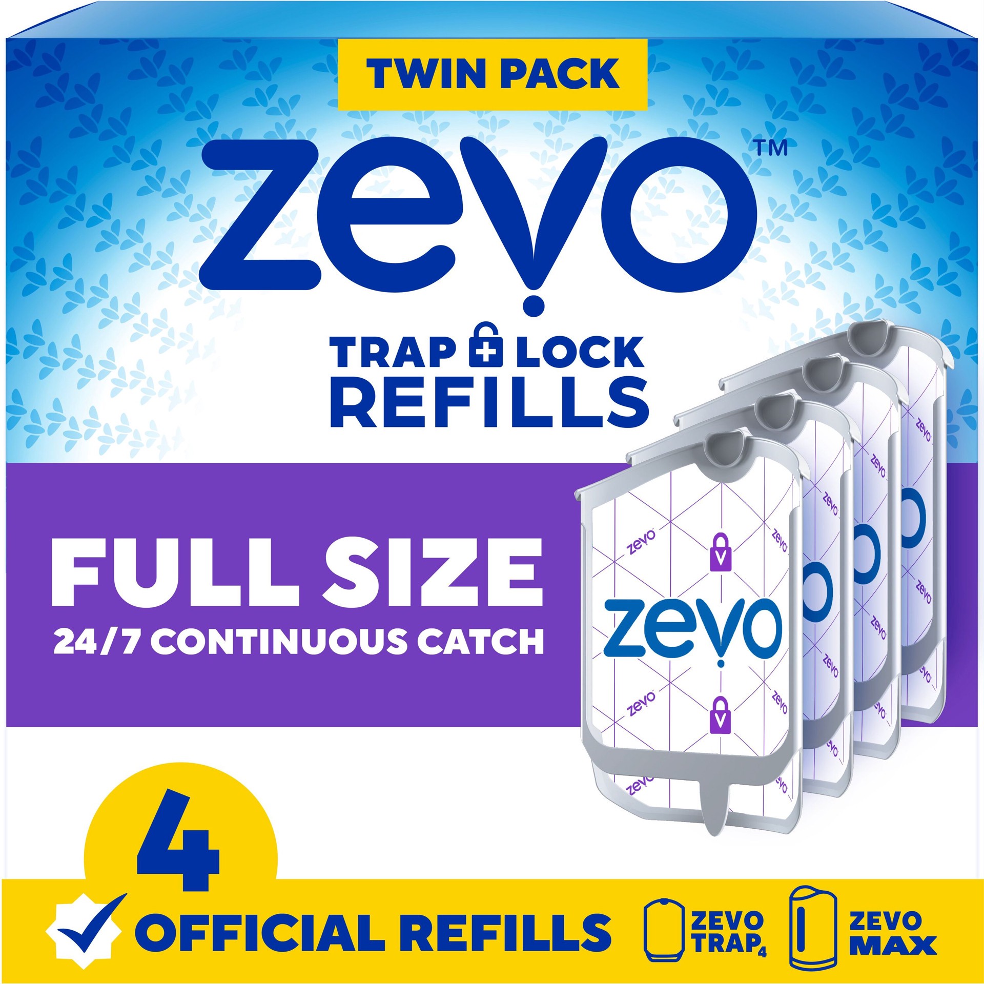 slide 1 of 6, Zevo Zevo Flying Insect Trap Glue Refill Insect Trap 4 -Pack, 1 ct