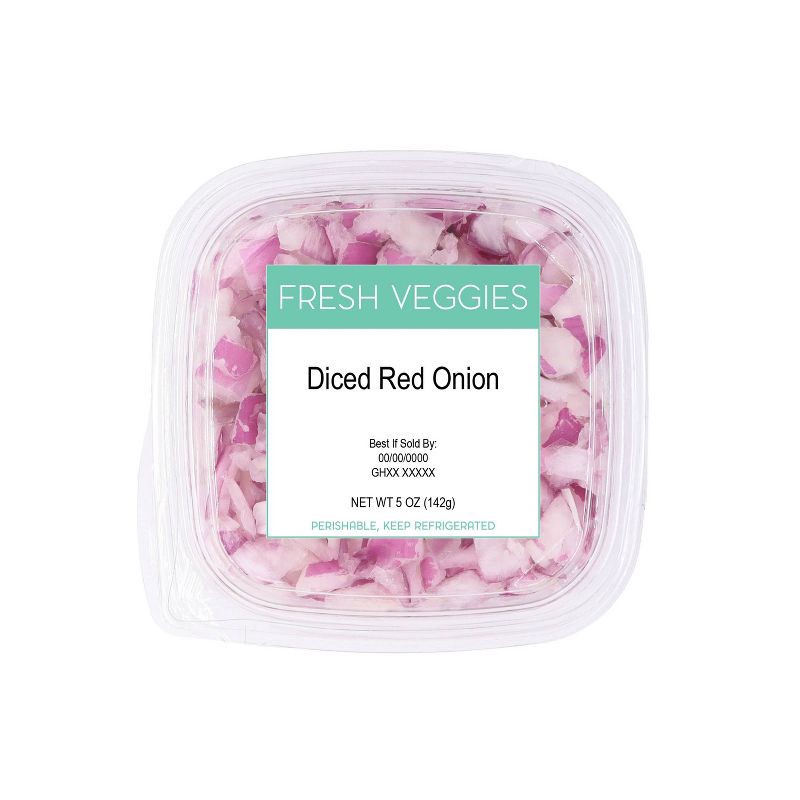 slide 1 of 5, Diced Red Onion - 5oz, 5 oz