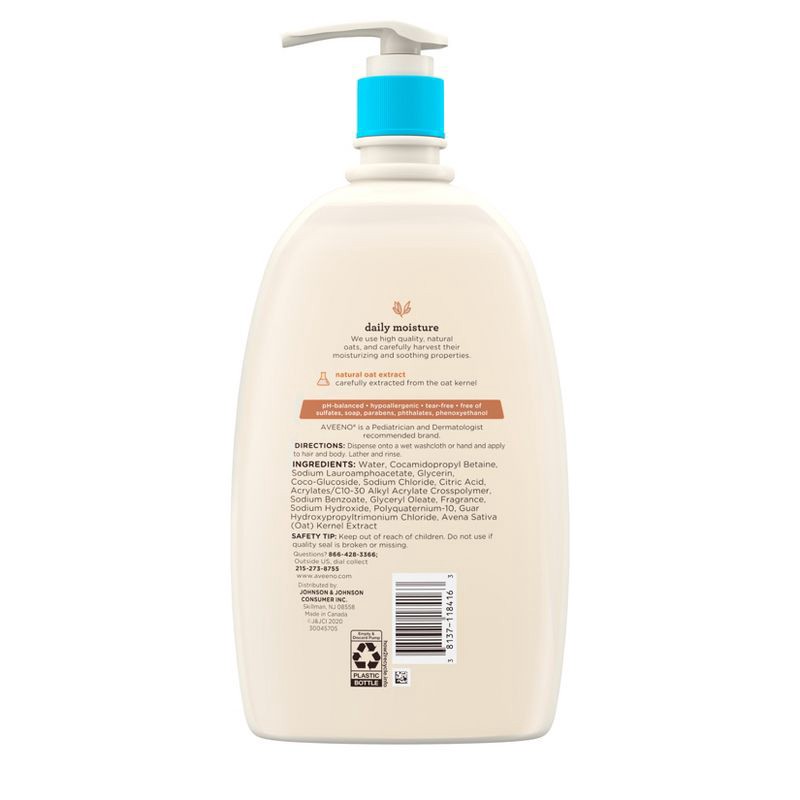 slide 3 of 6, Aveeno Baby Gentle Wash & Shampoo with Natural Oat Extract For Sensitive Hair & Skin - Lightly Scented - 33 fl oz, 33 fl oz