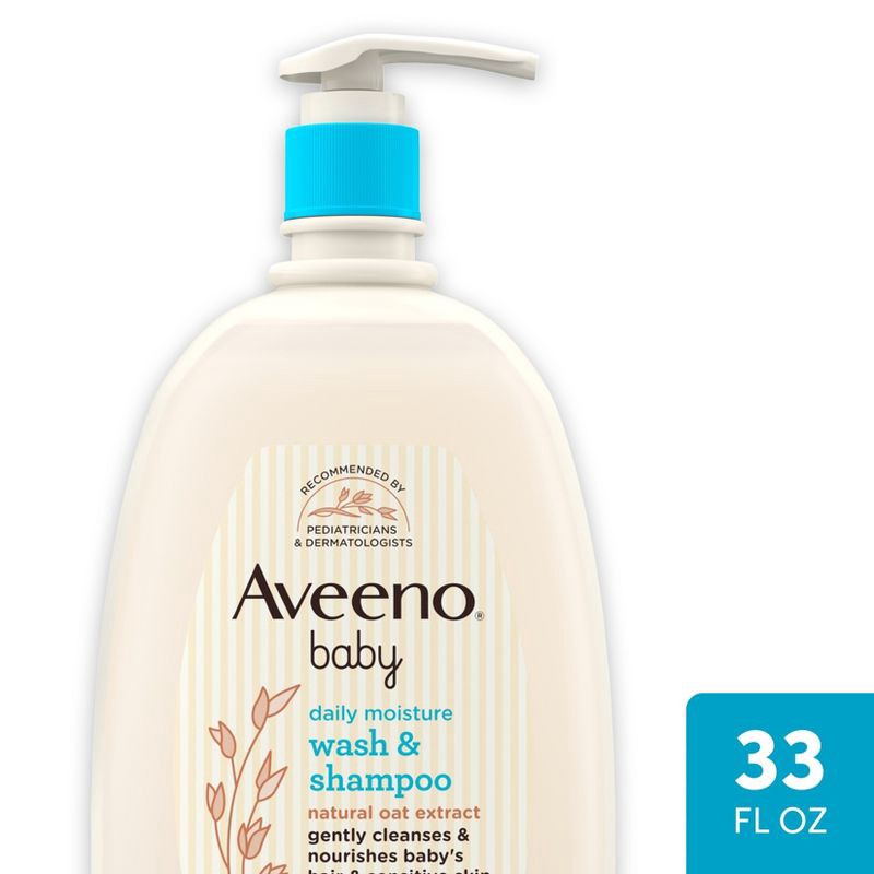 slide 1 of 8, Aveeno Baby Gentle Wash & Shampoo with Natural Oat Extract For Sensitive Hair & Skin - Lightly Scented - 33 fl oz, 33 fl oz