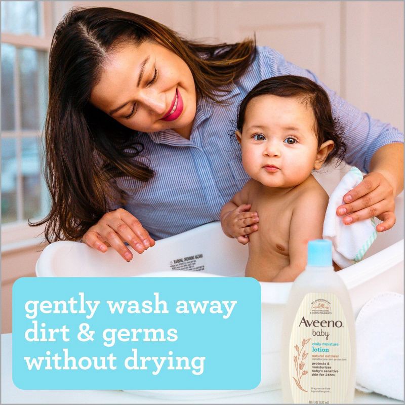 slide 8 of 8, Aveeno Baby Gentle Wash & Shampoo with Natural Oat Extract For Sensitive Hair & Skin - Lightly Scented - 33 fl oz, 33 fl oz