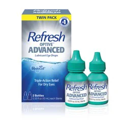 Refresh Optive Lubricant Advanced Eye Drops Artificial Tears - 0.33 fl oz