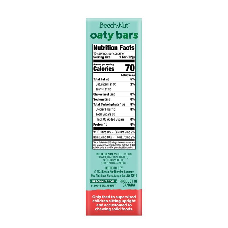 slide 2 of 7, Beech-Nut Oaty Bars with Fruit and Whole Grain Strawberry Toddler Snack Bar - 11.64oz/15bars, 11.64 oz