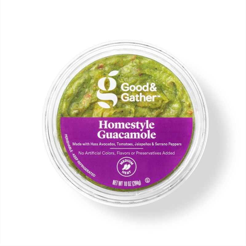 slide 1 of 4, Homestyle Guacamole - 10oz - Good & Gather™, 10 oz