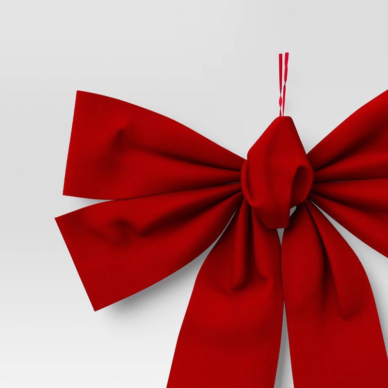 slide 3 of 3, Velvet Christmas Decorative Bow Red - Wondershop™, 1 ct