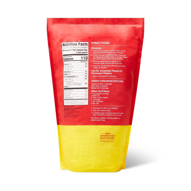 slide 2 of 3, All Natural Popping Corn Yellow Kernels - 45oz - Market Pantry™, 45 oz