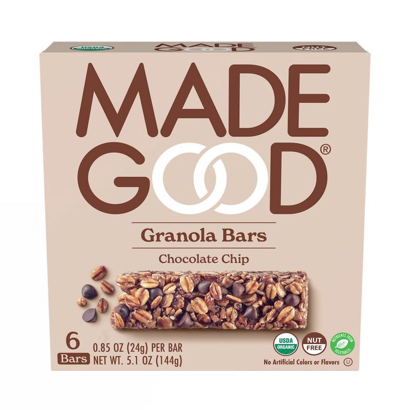 slide 1 of 3, MadeGood Chocolate Chip Granola Bars - 6ct, 6 ct