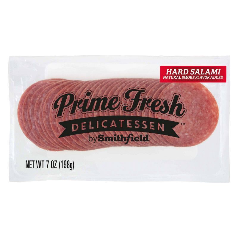 slide 1 of 3, Smithfield Prime Fresh Hard Salami Slices - 7oz, 7 oz
