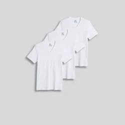 Jockey Generation™ Men's 100% Cotton V Neck Undershirt 3pk - White XL: Moisture Wicking, Tagless