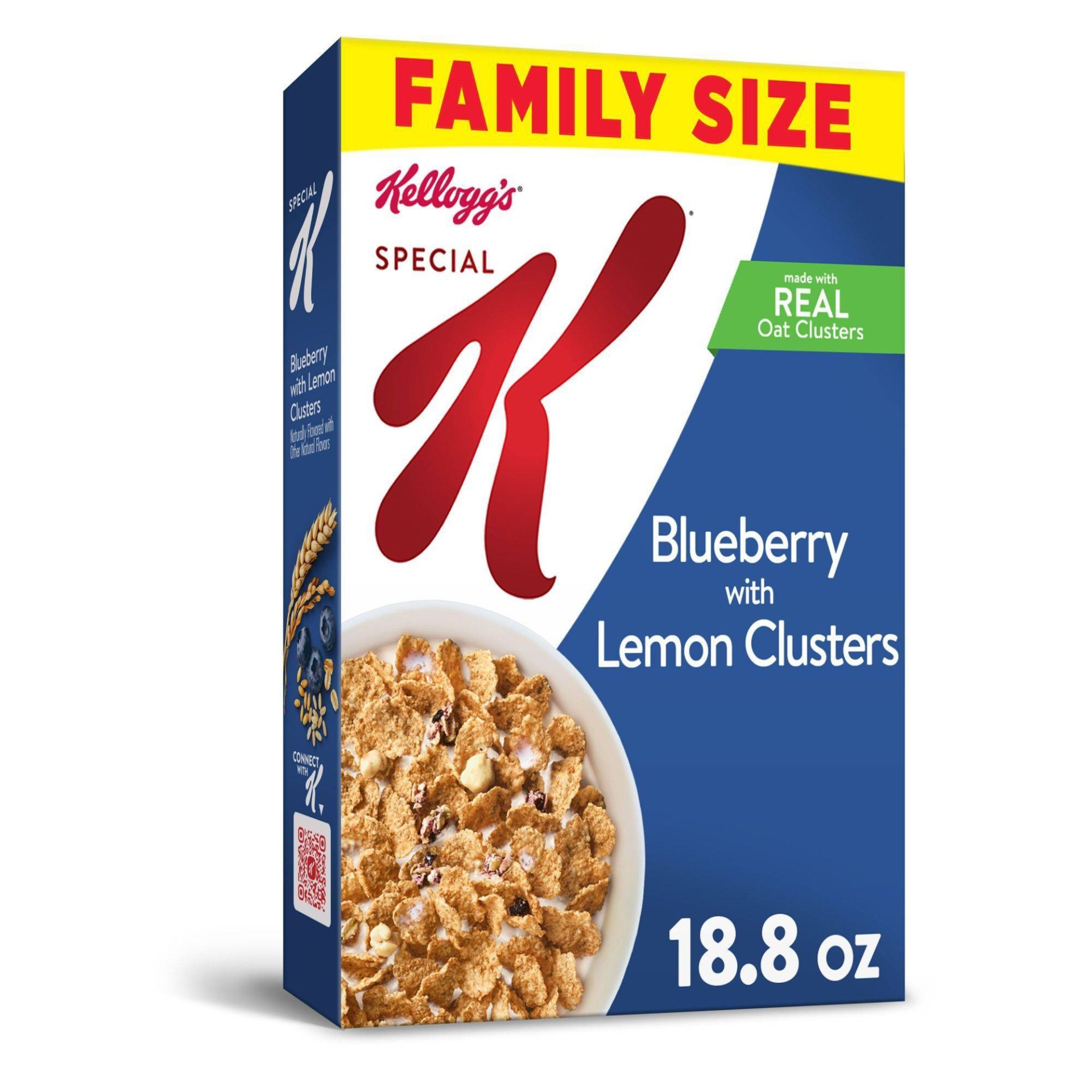 slide 1 of 8, Special K Blueberry Lemon Clusters Family Size Breakfast Cereal - Kellogg's, 18.8 oz