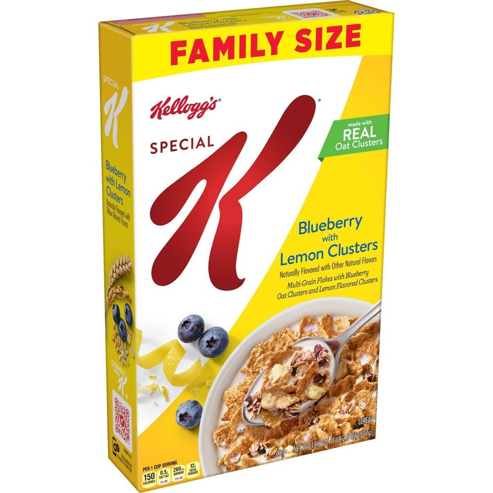slide 5 of 8, Special K Blueberry Lemon Clusters Family Size Breakfast Cereal - Kellogg's, 18.8 oz