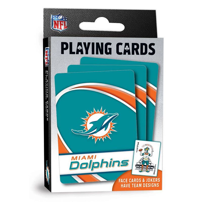 slide 1 of 4, NFL Miami Dolphins Playing Cards, 1 ct