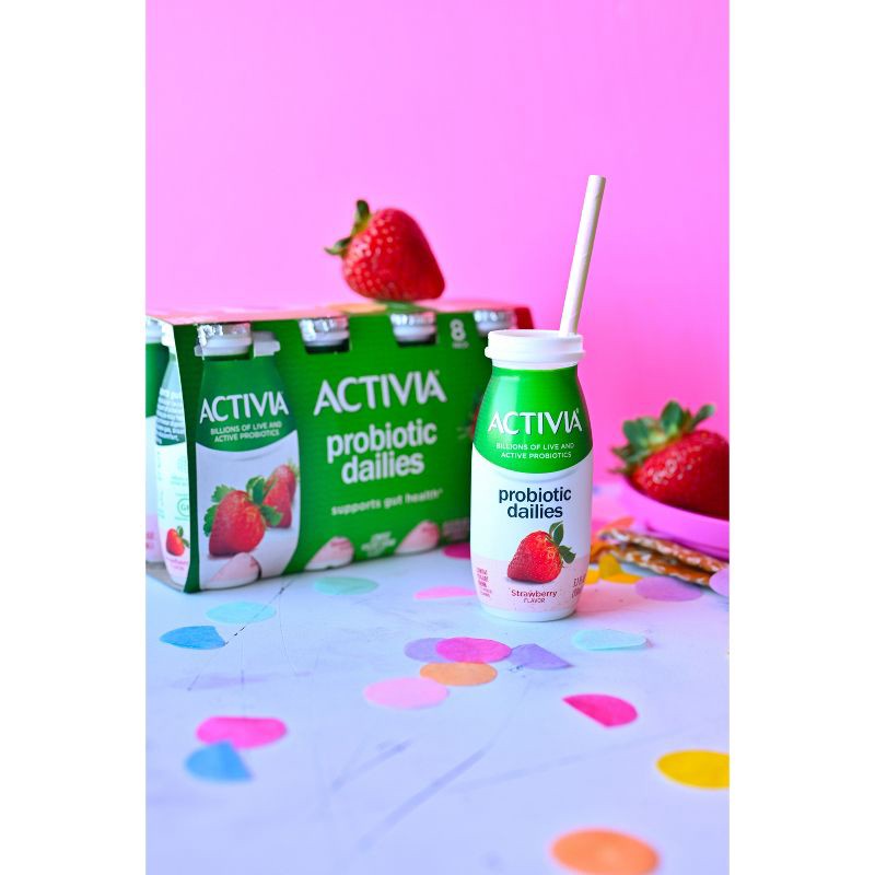 slide 3 of 18, Activia Probiotic Dailies Strawberry Yogurt Drink - 8ct/3.1 fl oz Bottles, 8 ct; 3.1 fl oz