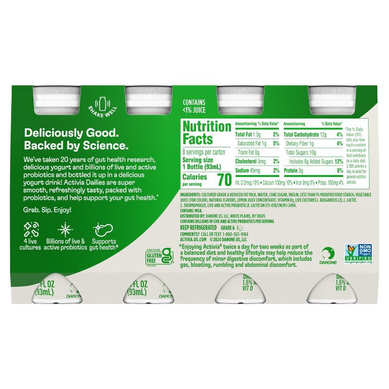 slide 11 of 12, Activia Probiotic Dailies Strawberry Yogurt Drink - 8ct/3.1 fl oz Bottles, 8 ct; 3.1 fl oz