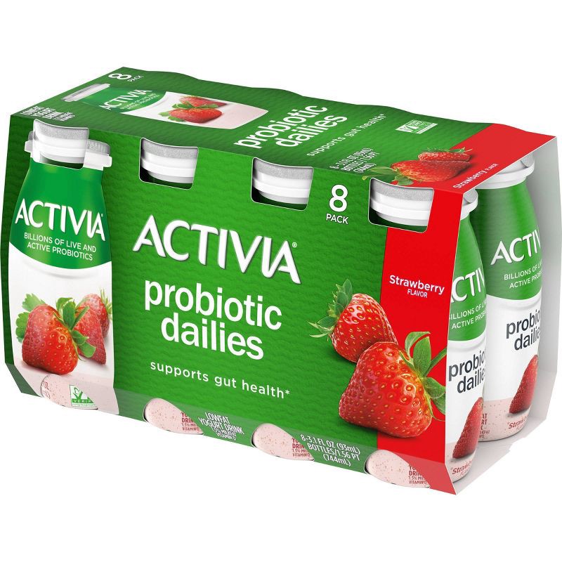 slide 8 of 18, Activia Probiotic Dailies Strawberry Yogurt Drink - 8ct/3.1 fl oz Bottles, 8 ct; 3.1 fl oz