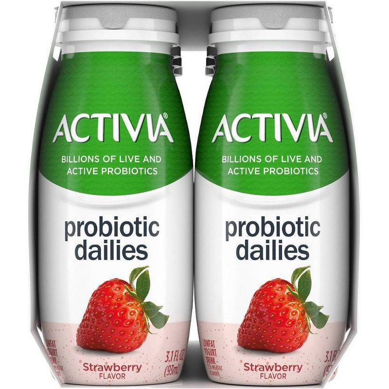 slide 10 of 18, Activia Probiotic Dailies Strawberry Yogurt Drink - 8ct/3.1 fl oz Bottles, 8 ct; 3.1 fl oz