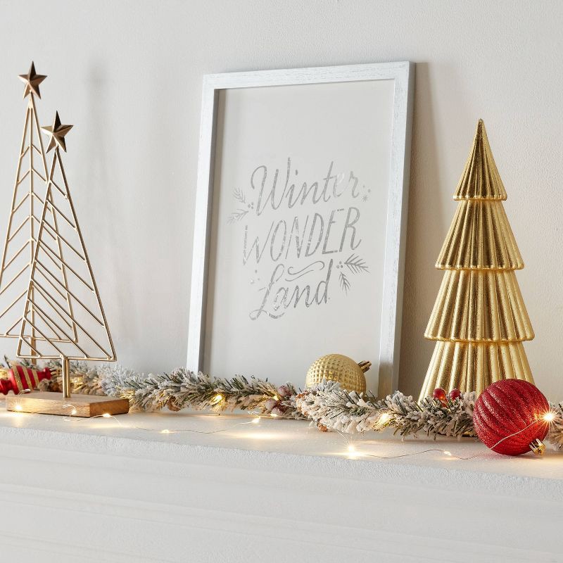 slide 2 of 5, 30ct Battery Operated LED Twinkling Christmas Dewdrop Fairy String Lights Warm White with Silver Wire - Wondershop™, 30 ct