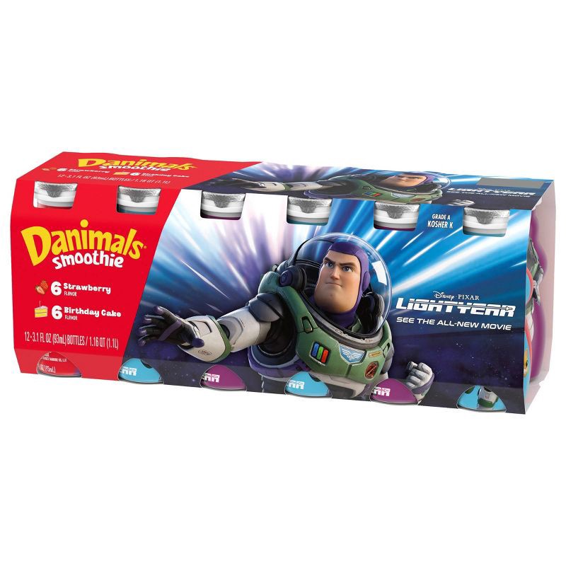 slide 15 of 20, Danimals Strawberry & Birthday Cake Kids' Smoothies - 12ct/3.1 fl oz Bottles, 12 ct; 3.1 fl oz