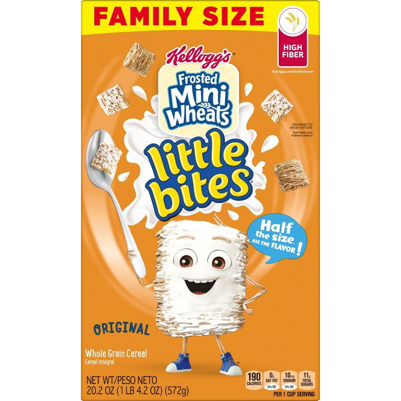 slide 3 of 10, Frosted Mini-Wheats Kellogg's Frosted Mini Wheats Little Bites Cereal - 20.2oz, 20.2 oz