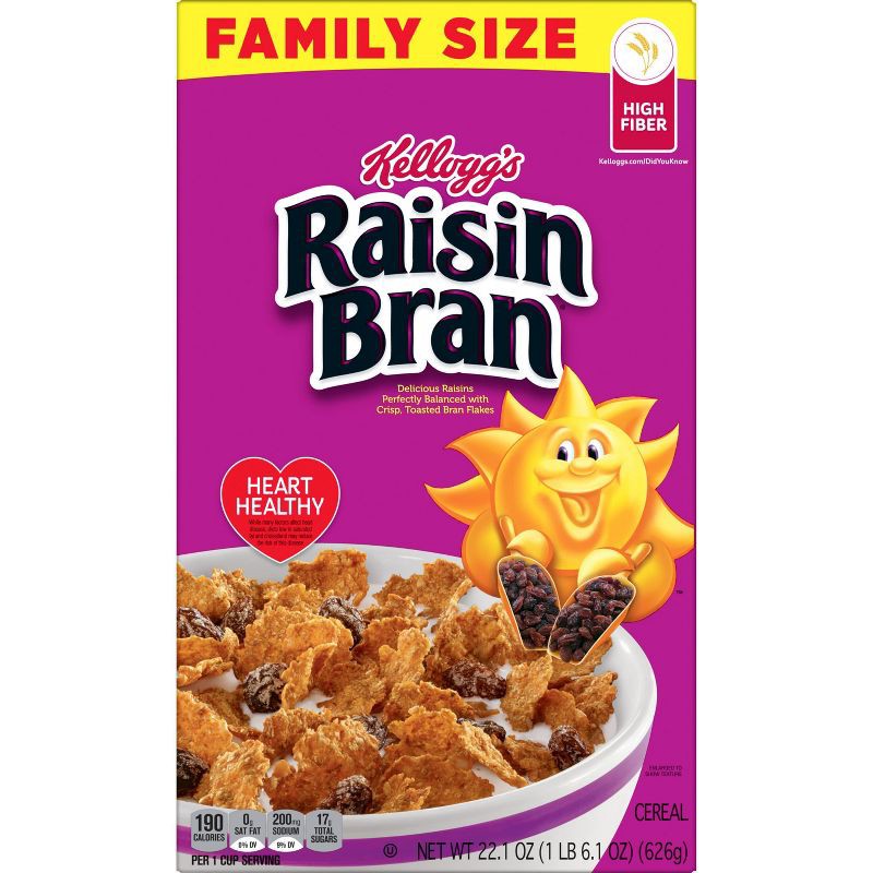 slide 3 of 16, Kellogg's Raisin Bran Cereal - 22.1oz, 22.1 oz