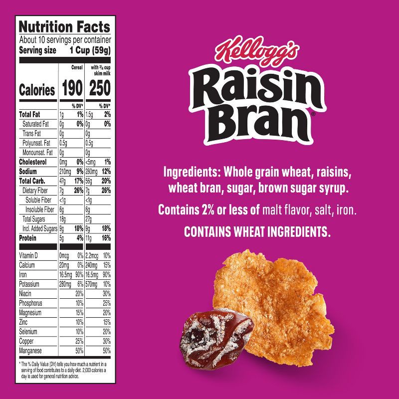 slide 2 of 18, Kellogg's Raisin Bran Cereal - 22.1oz, 22.1 oz