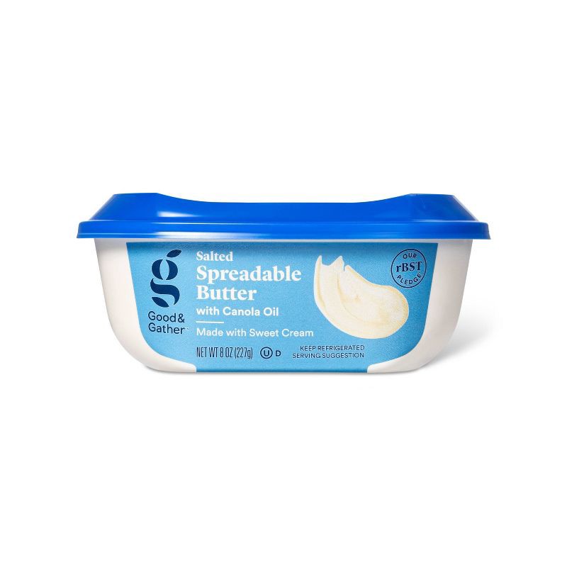 slide 1 of 3, Salted Spreadable Butter with Canola Oil - 8oz - Good & Gather™, 8 oz