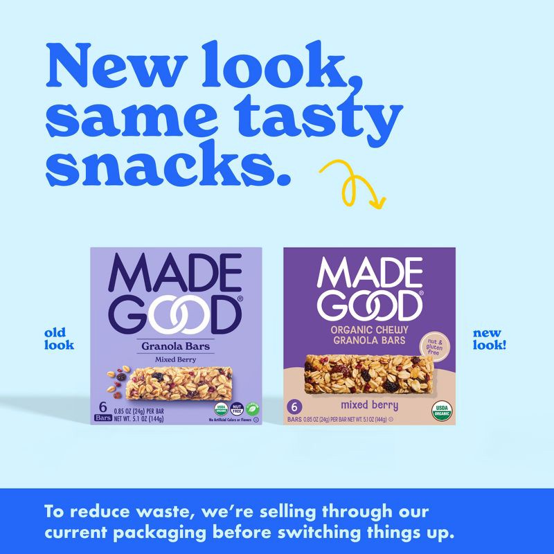 slide 4 of 8, MadeGood Mixed Berry Granola Bars - 5.1oz/6pk, 6 ct; 5.1 oz