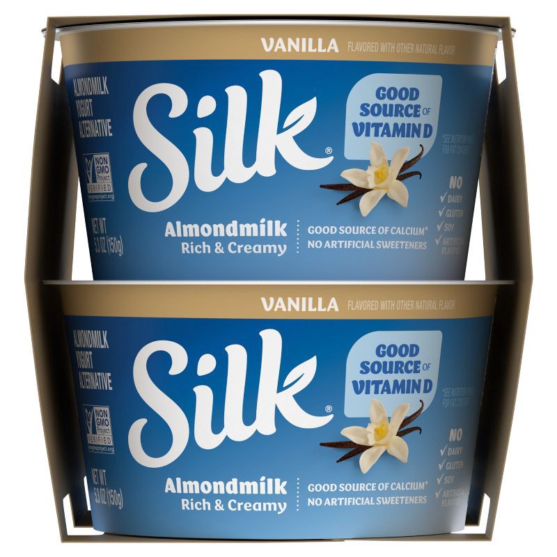 slide 12 of 12, Silk Vanilla Almond Milk Yogurt Alternative - 4ct/5.3oz Cups, 4 ct; 5.3 oz