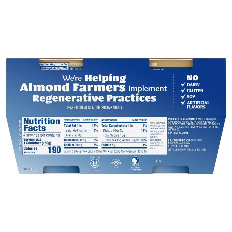 slide 11 of 12, Silk Vanilla Almond Milk Yogurt Alternative - 4ct/5.3oz Cups, 4 ct; 5.3 oz