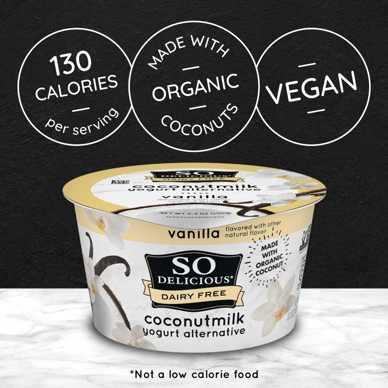 slide 6 of 9, So Delicious Dairy Free Vanilla Coconut Milk Yogurt - 4ct/5.3oz Cups, 4 ct; 5.3 oz