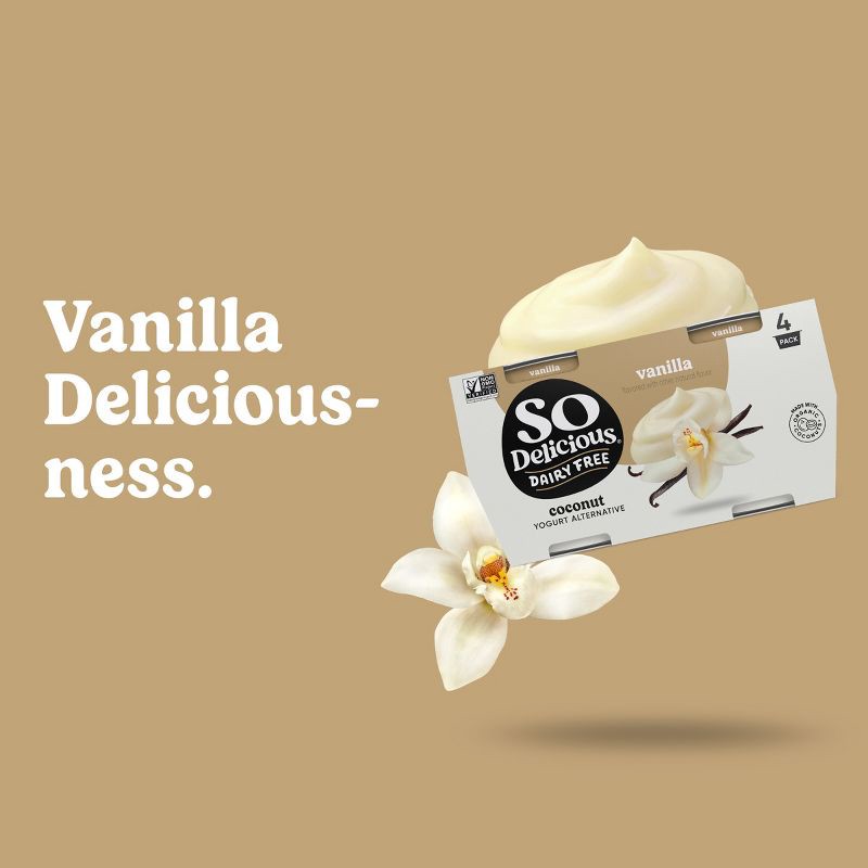slide 3 of 11, So Delicious Dairy Free Vanilla Coconut Milk Yogurt - 4ct/5.3oz Cups, 4 ct; 5.3 oz