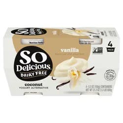 So Delicious Dairy Free Vanilla Coconut Milk Yogurt - 4ct/5.3oz Cups