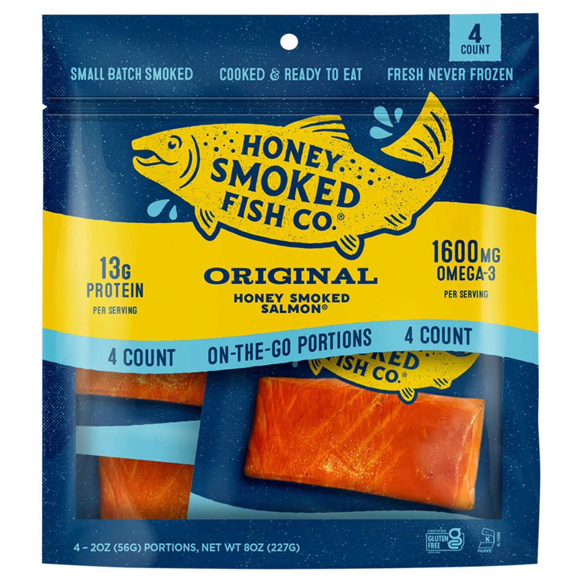 slide 1 of 9, Honey Smoked Fish Co. Original Honey Smoked Salmon - 4 ct, 4 ct