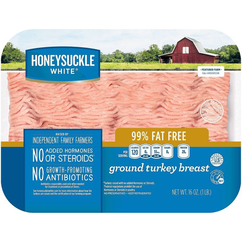 slide 1 of 4, Honeysuckle White Fresh 99% Lean Ground Turkey Breast - 1lb, 1 lb